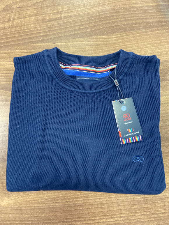 Andre Men's Crew Neck Sweater Hook Navy