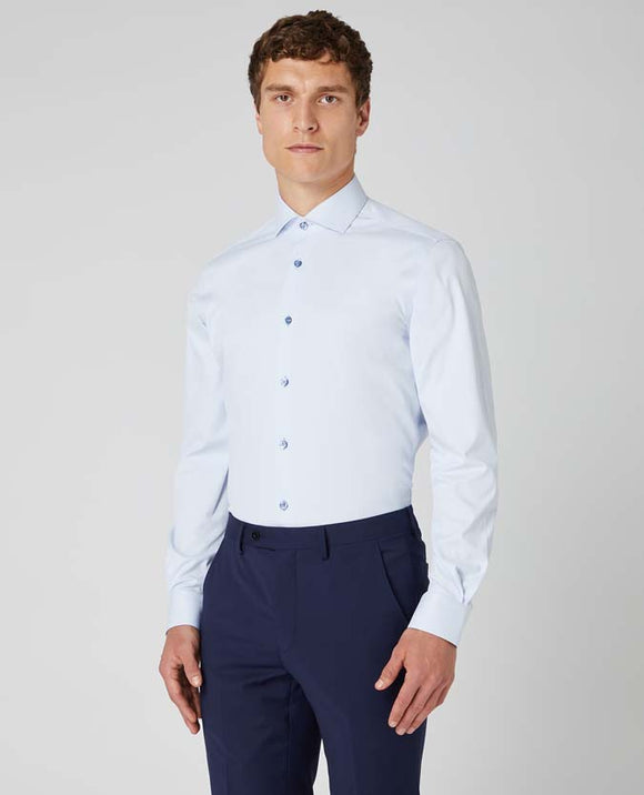 remus light blue tapered shirt