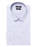 White dress shirt with patterned collar on a white background