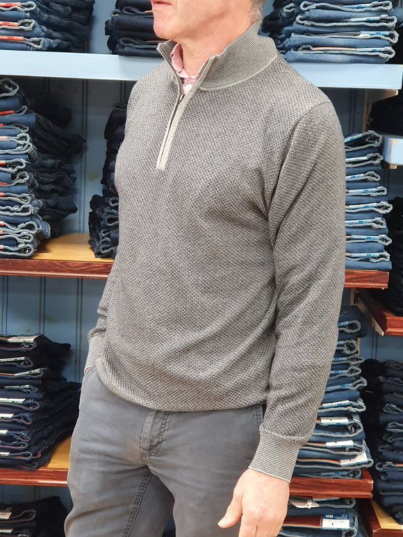 textured knit 6th sense grey 1/4 zip sweater