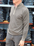 textured knit 6th sense grey 1/4 zip sweater