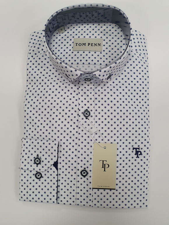 tom penn white/navy shirt