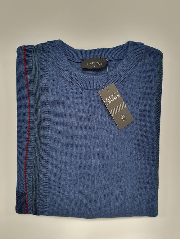 Phillipsmenswear gilt edge denim crew neck