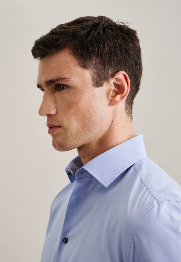 phillips menswear mens blue seidensticker shirt