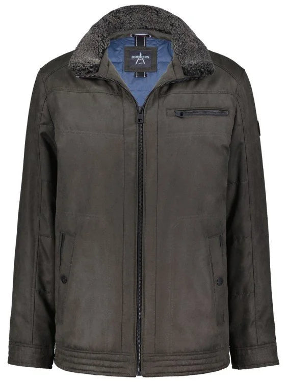 Donders Olive Jacket with fur collar