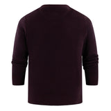 man's burgundy jumper