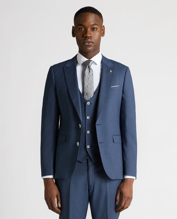 Remus Uomo Blue Check 3 Piece Suit