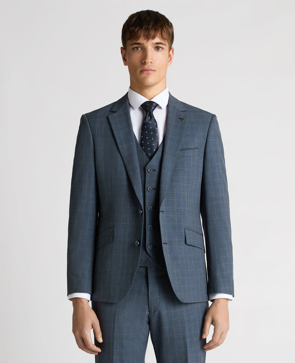 Remus Uomo Blue Check 3 Piece Suit