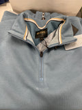 mes blue zip sweater