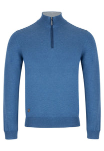 6th sense 1/4 zip blue jumper