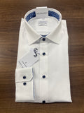 Seidensticker Mens Shirt White Contrast  Button