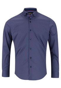 6th Sense Men's Long Sleeve Shirt BD Print Colour 45