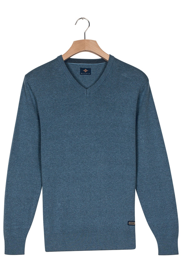 Baileys Mid Demin V Neck Sweater