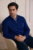 Andre Half Zip Mens Sweater Inch Cobalt