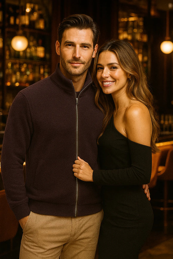 mens wine cardigan
