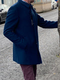 phillips menswear mens blue overcoat