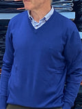 phillips menswear mens blue v neck sweater