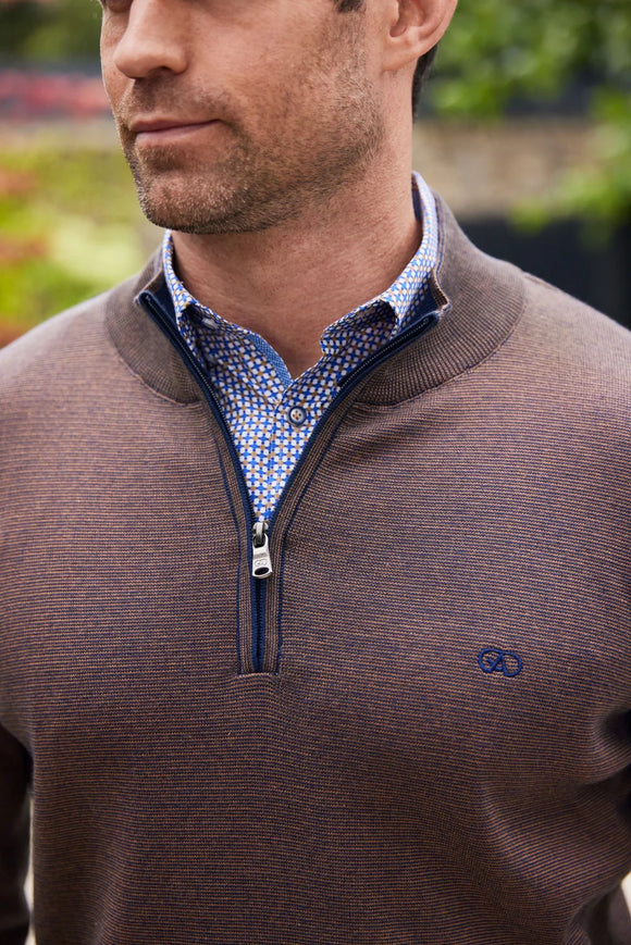 Phillips Menswear Andre Inch Half Zip Ecru