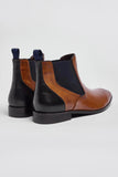 Chelsea boot with contrast navy heel 