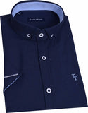 Tom Penn Mens Navy Stretch Shirt Short Sleeve 828