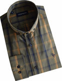 Men's Khaki Tom Penn Check Shirt TP-940