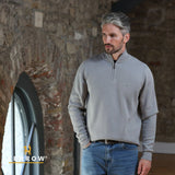 Men's Half Zip Grey Knit
