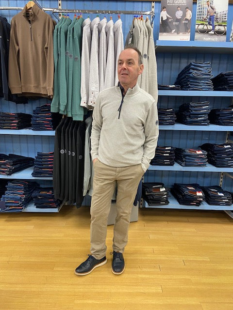 Lerros 1/4 Zip Sweater Stone