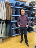 Phillips Menswear Rivet and Denim Flux 1/4 Zip Purple Sweater