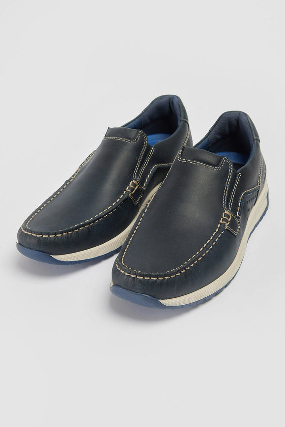 Mens Pod Sean Navy Leather  Shoes