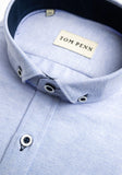 blue short sleeve shirt