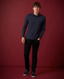 navy mens long sleeve polo shirt