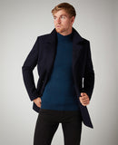 Remus Uomo Wool Overcoat Navy Lohman 78