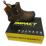 Impact Safety Boss Safety Boots - Brown (Men's & Boys sizes)
