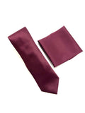 Burgundy Tie and Pocket Square