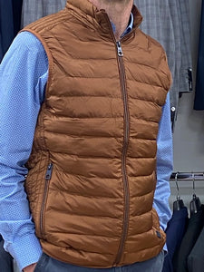 mens gilet white label toffee