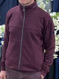 mans burgundy cardigan