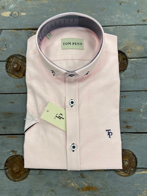 phillips menswear short sleeve pink shirt