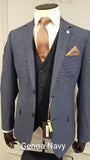 mans navy suit